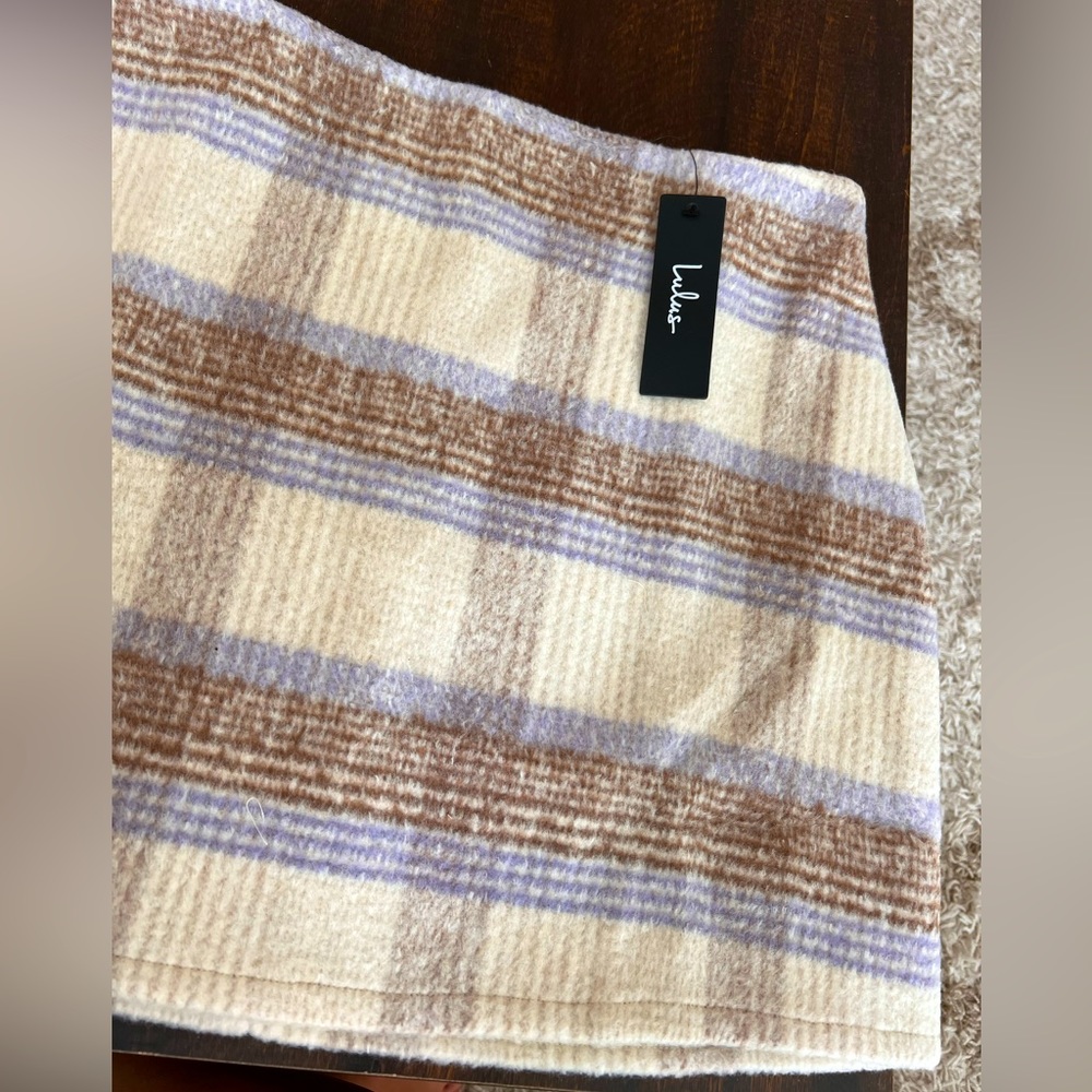 Lulus Wool Plaid Mini Skirt